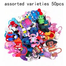 Disney 6/10/20/50 juegos de adornos en 3D de personajes Disney aleatorios para pajitas de 10mm, cubiertas y decoración superior para dispensadores de pajitas, tazas, útiles escolares reutilizables
