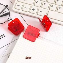 9个透明文件夹夹，方格夹，卡片夹，文件夹夹，学生文具胶带夹，账单夹，斗牛犬夹，多功能照片夹/创意办公文具测试夹，办公用品发票收纳夹，学校用品，学习工具，文件夹，返校季 - 彩色 - 查看 13