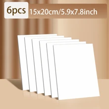 6 tấm vải canvas hình chữ nhật màu trơn, tấm vải canvas đa năng đơn giản để vẽ, trở lại trường, đồ dùng học tập - trắng - Xem 12
