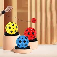 1 pieza Mini pelota de ejercicio con muñequera, pelota de ejercicio elástica de agarre cómodo, de poliéster termoplástico duradero, con patrón de espacio y luna, adecuada para actividades recreativas al aire libre y entrenamiento - sin alimentación, sin electricidad requerida