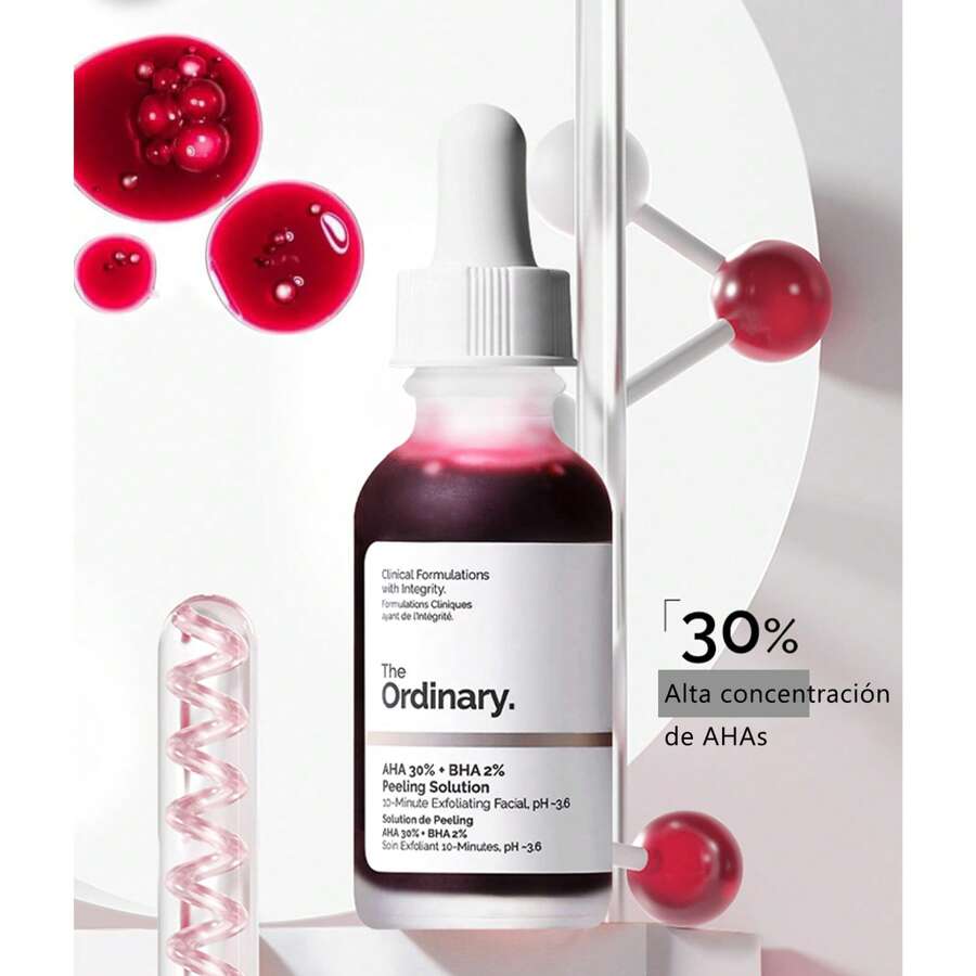 The Ordinary - Solución exfoliante The Ordinary Peeling, 30 ml, AHA 30% + BHA 2% - Rojo - Ver 1