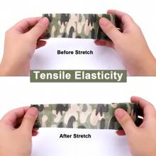 6 cuộn băng thun tự dính 5cm x 4,5m, băng ngụy trang, băng thể thao, băng quấn, họa tiết ngẫu nhiên - Nhiều màu - Xem 4