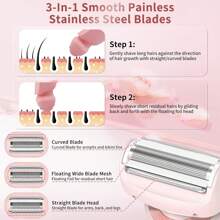 Electric Razors For Women,2 In 1 Bikini TrimmerFace Shavers,Hair Removal For Underarms Legs,Ladies Body Trimmer