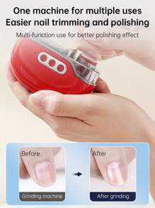 三合一电动指甲钳，带LED指甲灯，USB充电，三档速度，自动修剪，低过敏性，男女皆宜 - 包含指甲油架和收纳盒，美甲必备 | 时尚指甲钳 | 耐用电池，美甲工具 - 彩色 - 查看 3