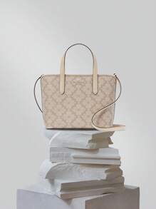 Kate Spade Túi đeo vai da lớn cho nữ, túi xách cầm tay, túi xách Hobo cho nữ có dây đeo có thể tháo rời và khóa kéo - Kaki nhạt - Xem 1