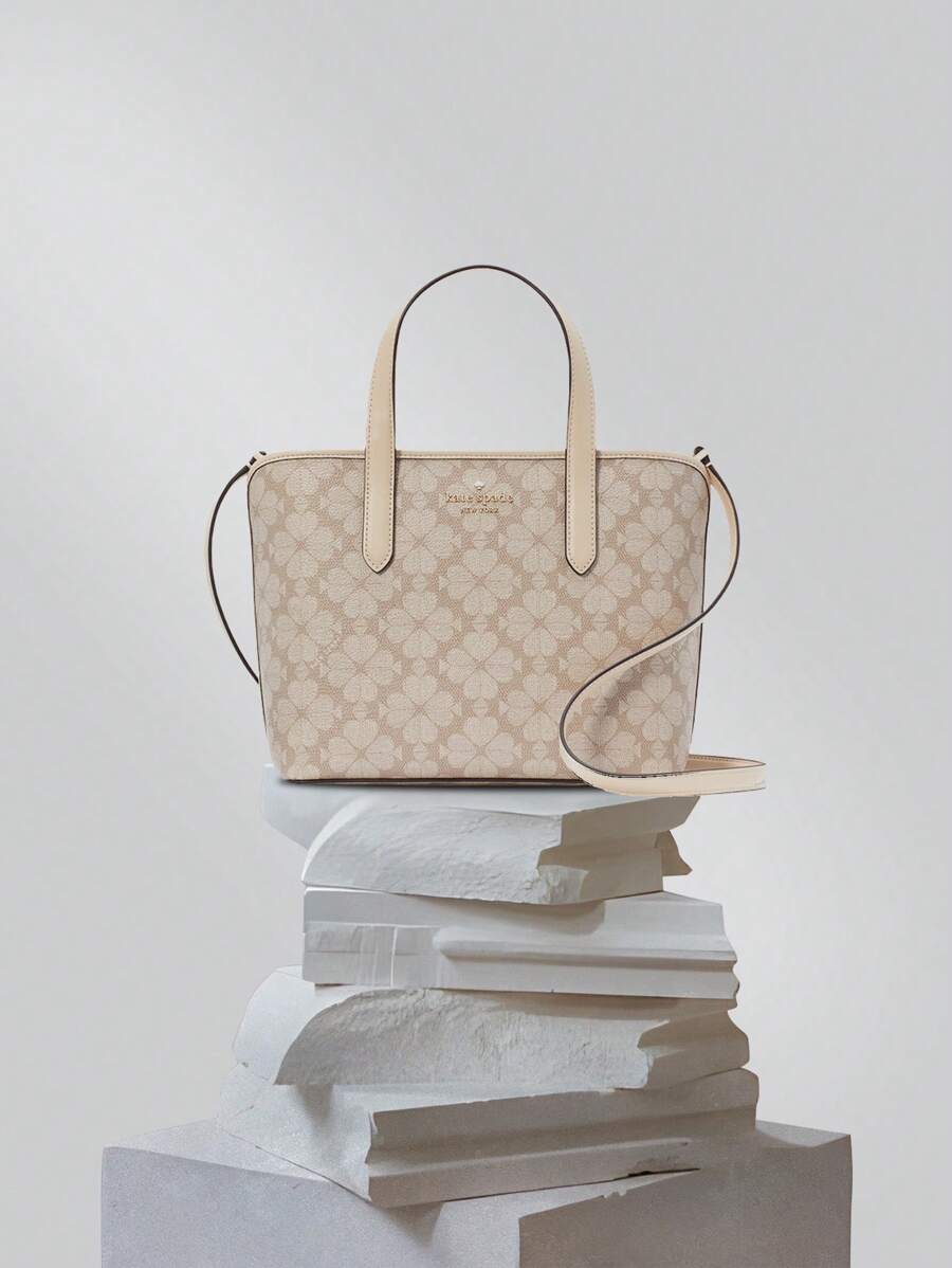 Kate Spade Túi đeo vai da lớn cho nữ, túi xách cầm tay, túi xách Hobo cho nữ có dây đeo có thể tháo rời và khóa kéo - Kaki nhạt - Xem 1