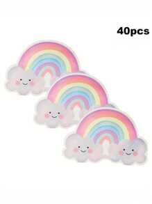 60 件/40 件/20 件，30*30 厘米/11.8*11.8 英寸，一次性彩虹主题派对纸巾，适合各种主题派对和日常使用，增添节日气氛