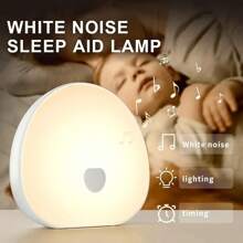 White Noise LED Night Light - Multiple Colors, Stepless Dimming, With Timer, Sleep Sound White Noise With Natural Soothing Sounds, Memory Function Portable Sleep Device With 1200Mah Rechargeable Lithium Battery
