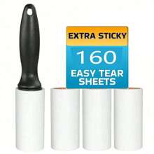 Bộ lăn bụi siêu dính 80/160/240 tờ - Loại bỏ lông thú cưng - Bao gồm 1 cán cầm và 2-4 cuộn thay thế, thích hợp cho thảm xe hơi, ghế xe hơi, nội thất xe hơi, đồ đạc, ghế sofa và quần áo. - Nhiều màu 1 - Xem 4