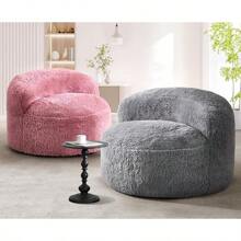 Hobestluk Bean Bag Chair Bean Bag Chairs Adults Big Adult Bean Bag Chair With Foam Filler Large Beanbags With Stuffed Back Lazy Sofa, Pink-Oversize - 粉色 - 查看 4