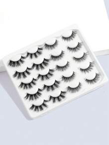 Happy Butterfly 10 Pairs Manga Lashes Faux Mink Eyelashes Cat Eye Eyelashes Natural Full False Eyelashes Travel Essentials Makeup Tools - 眼尾拉長款 - View 2