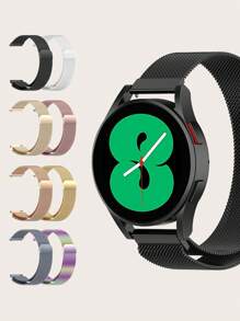1pc Solid Stainless Steel Quick Release Magnetic Mesh Milanese Loop Smartwatch Band, Compatible With 40mm/42mm/43mm/44mm/45mm/46mm/47mm Galaxy Watch 7/6/5/4