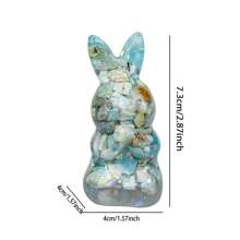 Easter Bunny Ornament, Standing Crystal Rabbit Art Craft Home Decor For Children Room - Green - View 9
