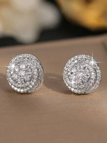 1set/3pcs Classic Flower Earrings Silver Color Luxury Cubic Zirconia Necklace Earring Set Female Charm Jewelry Gift For Daily Wear And Festivals