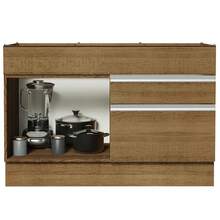Mueble cocina Madesa Glamy 120x60cm 1 puerta 2 cajones sin tablero diseño funcional para espacios reducidos fácil instalación - Marrón - Ver 3