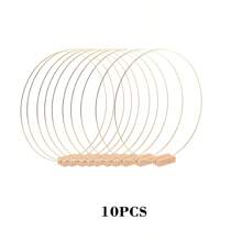 1pc/5pcs/10pcs DIY Metal Lightweight Flower Wreath Rings, Handmade Metal Light Chain With Wood Base For Wedding Party Decor, Floral Wreath Ring With Stand, Suitable For Christmas, Wedding, Holiday Party Table Centerpieces - Multicolor - View 15