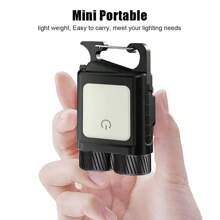 1 pieza Linterna LED mini portátil y multifunción - 6 modos de iluminación + luz lateral COB, 500 lúmenes ultra brillante, batería de carga rápida Tipo-C de larga duración, resistente al agua IPX5, gancho magnético colgante, esencial para aventuras al aire libre/acampada/hogar/emergencias