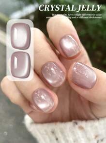 XEIJAYI 1PC 15ML Crystal Jelly Nail Gel Cat Eye Semi Permanent Nail Art Soaking UV LED Nail Salon DIY Nail Salon Gel For Spring And Summer - Hồng - Xem 4