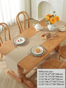 1 件 100% 亚麻复古流苏桌旗，适用于咖啡桌、橱柜、桌布、厨房餐桌、餐垫、野餐垫、礼物、家居装饰、咖啡厅、书房、别墅、派对、家庭聚会、节日装饰、室内外、房间装饰、户外家具、花园派对、婚礼装饰，有多种尺寸可供选择 - 卡其色 - 查看 10