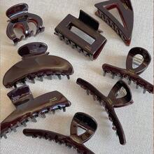 1 Kẹp tóc Acrylic kiểu Pháp chất lượng cao bằng sô cô la Hàn Quốc, Kẹp tóc kẹp tóc kiểu dáng thời trang, Kẹp tóc kẹp hàm, Kẹp tóc kẹp tóc, Phụ kiện tóc mùa thu đông thông thường dành cho phụ nữ khi đi nghỉ - Nhiều màu - Xem 4