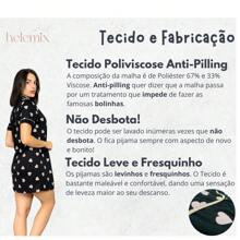 Kit 2 Camisolas Americana manga curta com Abertura de Botões Verão Gestante  Chemise Luxo Malha Premium Estampada Amamentação Pós cirúrgico - Preto e Branco - Visão 8