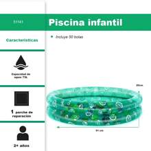 Importadora La Merced Inflatable Ball Pool For Kids, Pool With 50 Balls, Outdoor Play