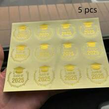 5/10 Gold Graduation Stickers For The Class Of 2025- Congratulations On Your Achievements, Suitable For Hats, Envelopes, And Party Gifts, Graduation Gifts, Graduation Labels, Party Stickers