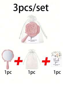36/12/8/4 件花卉手柄化妆镜，玫瑰设计紧凑型镜子公主镜镜子迷你可爱镜子，手持镜，手持化妆镜，紧凑型旅行镜，礼品套装，非常适合生日、婚礼、派对，送给同事、朋友和家人的完美礼物，情人节伴娘礼物伴娘礼物拥抱卡 - 彩色 - 查看 15
