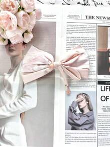 1pc New Chinese-Style Ink Painting Bowknot Ribbon Hair Clip - Multicolor - View 4