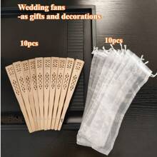 1-30pcs Elegant Folding Wooden Fans, Bohemian Style Hand Fans, Hollow Carved, Portable Lightweight Wooden Fans, Suitable As Photography Props, Graduation Gifts For Women, Home Decor, Use In Summer, Beach Or Travel To Enjoy Cool Breeze, Personalized Carved Wooden Wedding Fans