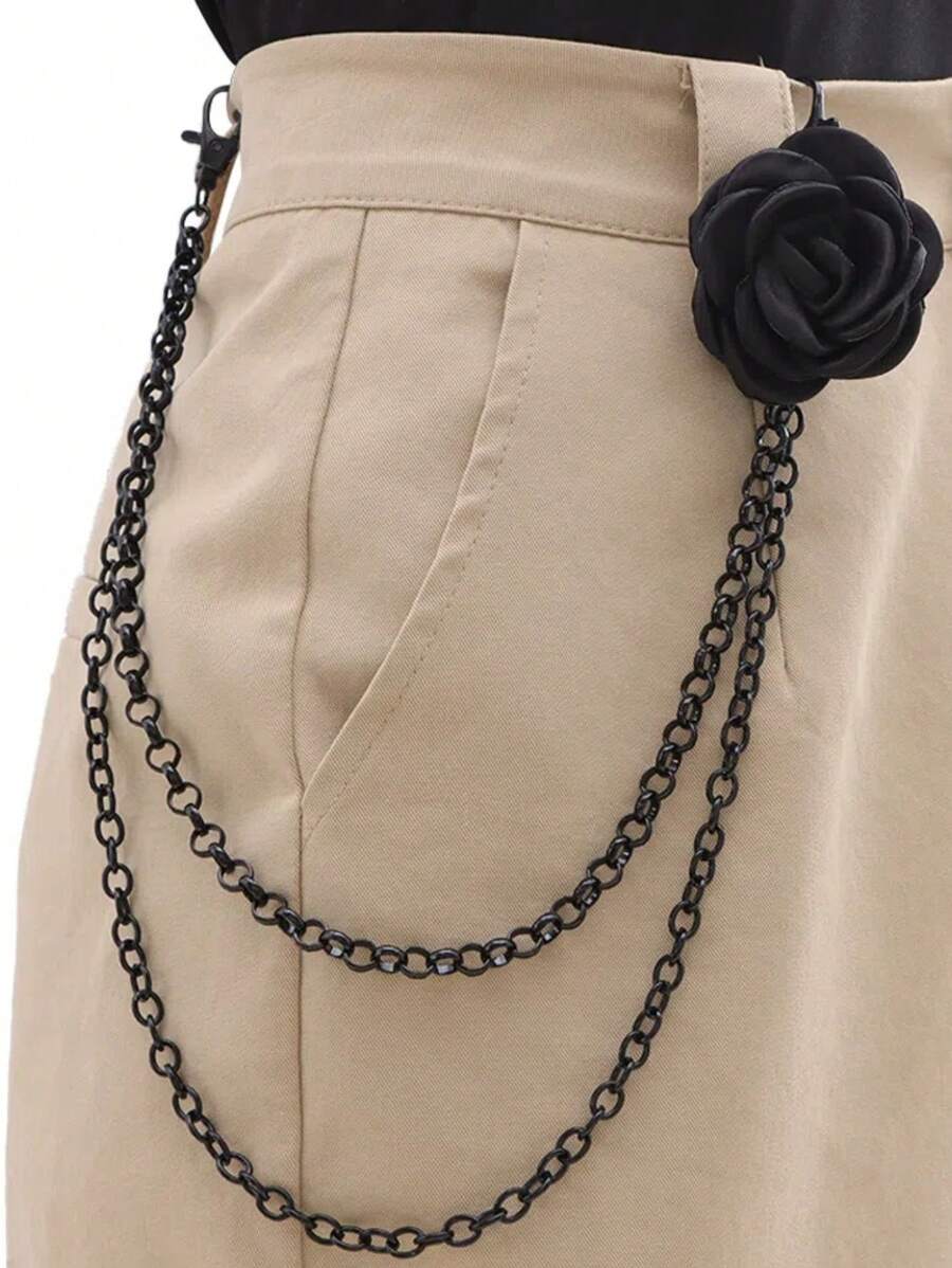 1pc Premium Camellia Waist Chain, Suitable For Daily Wear - Multicolor - View 1