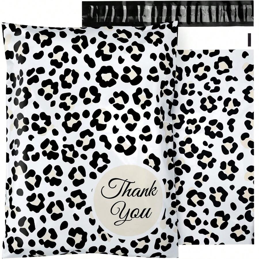 50Pcs Large Poly Mailers 14.5 X 19, Cute Shipping Bags For Small Business Clothing Mailers Poly Bags Poly Mailer Plastic Mailing Bags, Big Polymailers Package Bags Shipping Envelopes Mailers - Cheetah - 查看 1