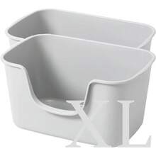 Caja de arena para gatos, caja de arena extragrande - Blanco - Ver 1