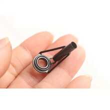 8pcs/Pack Ceramic High Carbon Steel Top Ring Guide Eye Set - Essential Lure Rod Accessories For Smooth Casting And Increased Durability - Black - View 8