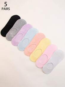 5/10/12/16 Pairs Women's Solid Color Comfortable Simple Dot Non-Slip Casual Boat Socks, Suitable For Home, Commuting, Leisure, Vacation, Holiday Gifts - Multicolor - View 6