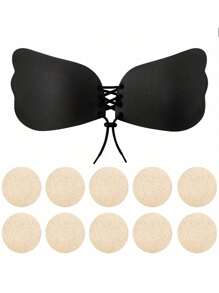 1pair Invisible Stick-On Lift Bra, Strapless Strappy Push Up Self-Adhesive Bra, Women's Lingerie Accessories Sticky Bra,Strapless Sticky Bra Open Back Bra Invisible Bra Silicone Nipple Cover Boob Pads Women's Push Up Bra - Multicolor - View 16