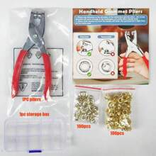 202/402pcs 6mm Snap Eyelets Kit, Gold & Silver Color Snap Eyelets Set With Pliers, Punching & Sewing - Multicolor - View 16