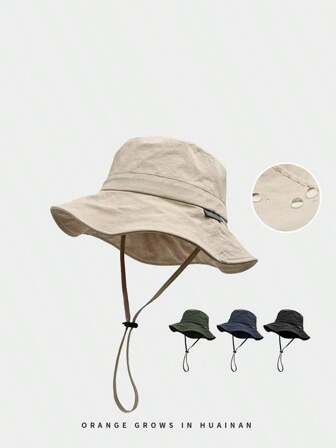 New Fashion Personalized Bucket Hat, Unisex Outdoor Sun Hats With Drawstring, Suitable For Hiking, Fishing, Summer
