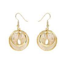 2pcs Women's Wide And Thick Gold Ear Ring Set, Daily Wear