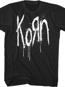 Korn - Playera De Manga Corta Para Adultos, Diseño De Banda De Metal Alternativa, Estilo Clásico, Diseño Gráfico - Negro - Ver 1