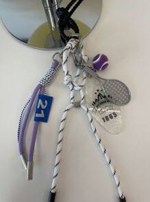 1pc Fashion Creative Badminton Keychain Diy Bag Pendant Cute Accessory For Gift