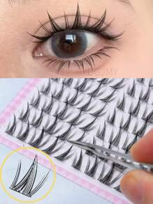 100 对/包卡通向日葵假睫毛，自然蓬松 & 100 对/包狐狸兔子风格松垮假睫毛，增强体积和自然外观，韩式 & 3 件小狗系列松垮假睫毛睫毛簇，睫毛簇，单根睫毛，睫毛，假睫毛