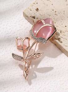 1 件优雅莲花形胸针，花卉翻领别针装饰，适合女士连衣裙、毛衣