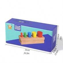 Wooden Multicolored Stick Beads, Training Color Identification, Hand-Eye Coordination, Learning Interest, Cultivating Counting Cognition, Educational Toy