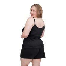 Kit 2 Conjuntos Baby Doll Pijama Short Doll Plus Size Suede Confortável Moda Feminina Linha Noite - Multicolorido - Visão 3