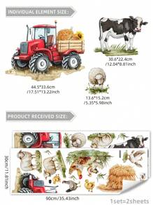 1st/1set2st/1set3st Boerderijdieren Schapen, Kuikens, Wolken Muurstickers, Decoratief voor Slaapkamer, Woonkamer, Studeerkamer, Keuken