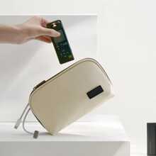 Portable Storage Pouch Bag Case Accessories Organizer Compatible With MacBook Laptop Charger, Mouse, Cables, Hub, Power Adapter, Power Bank, Toiletries, Cosmetics, Personal Items - Apricot - View 7