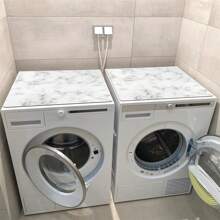 1pc Marble Pattern Washing Machine Cover, Absorbent Table Mat, Absorbent Fridge Mat, Microwave Dust Cover, Soft Diatomite Drain Mat, Non-Slip Strong Absorbent Dishwashing Mat, 19.7*23.6 Inch Modern Washer & Dryer Top Cover, Applicable For Laundry Room, Kitchen, Office, Home, Travel, Organizer,Kitchen Decor,Household Items,Mother's Day Gift,Bedroom Decor,Garden,Kitchen Decor,Summer,Beach,Travel Essentials,Room Decor,Squishy,Graduation - White - View 6