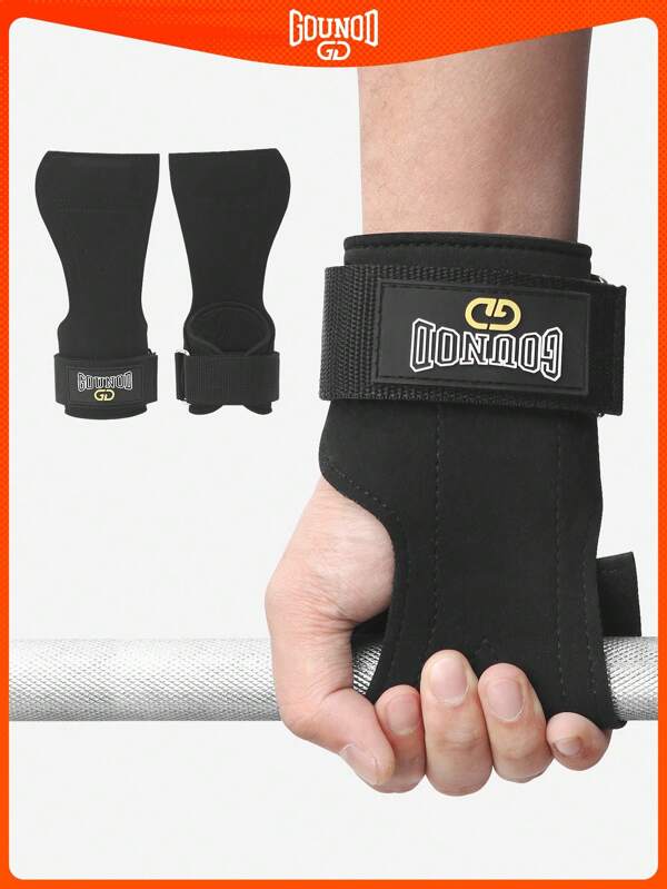 GOUNOD 1 Pair Ultra-Fine Fiber Wrist Support Gloves, Non-Slip Durable With Hand Protection For Gym Equipment, Pull-Ups, Weightlifting Assistance Bands Fitness & Sports Use.