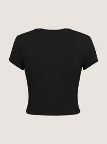 Festiwal Muzyki Rockowej, Sens Życia To Rock. Czarny Top Midriff, Gorąca Dziewczyna, Gitara Elektryczna, Wzór Gitary Elektrycznej, Odpowiedni Na Imprezę, Imprezę Muzyczną, Spotkanie, Piknik, Kemping, Odpowiednie Dla Wszystkich Wiek